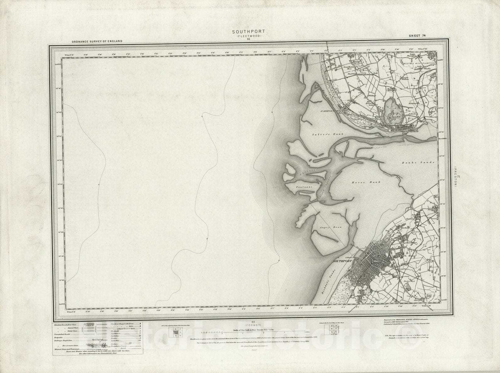 Historic Map : 74 Southport 1896 - Vintage Wall Art