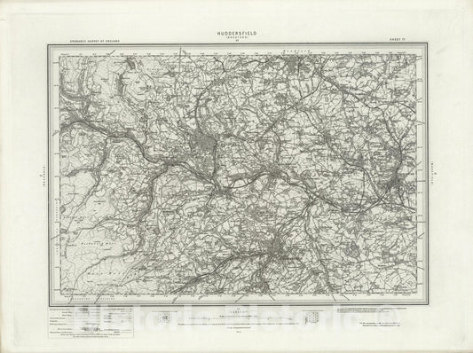 Historic Map : 77 Huddersfield 1896 - Vintage Wall Art