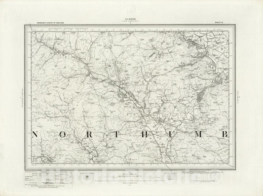 Historic Map : 8 Elsdon 1897 - Vintage Wall Art