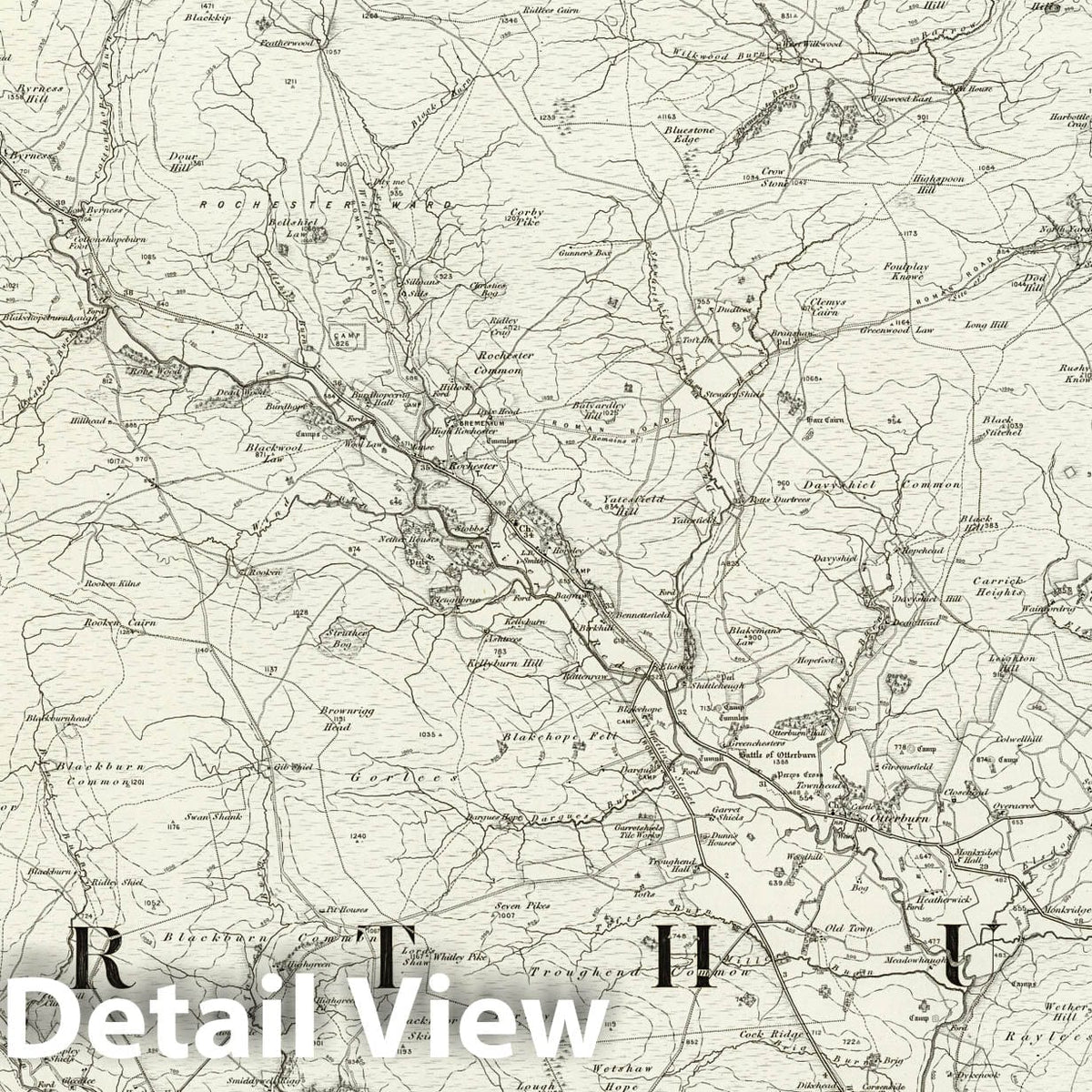 Peldon Map Historic Map : 8 Elsdon 1897 - Vintage Wall Art – Historic Pictoric