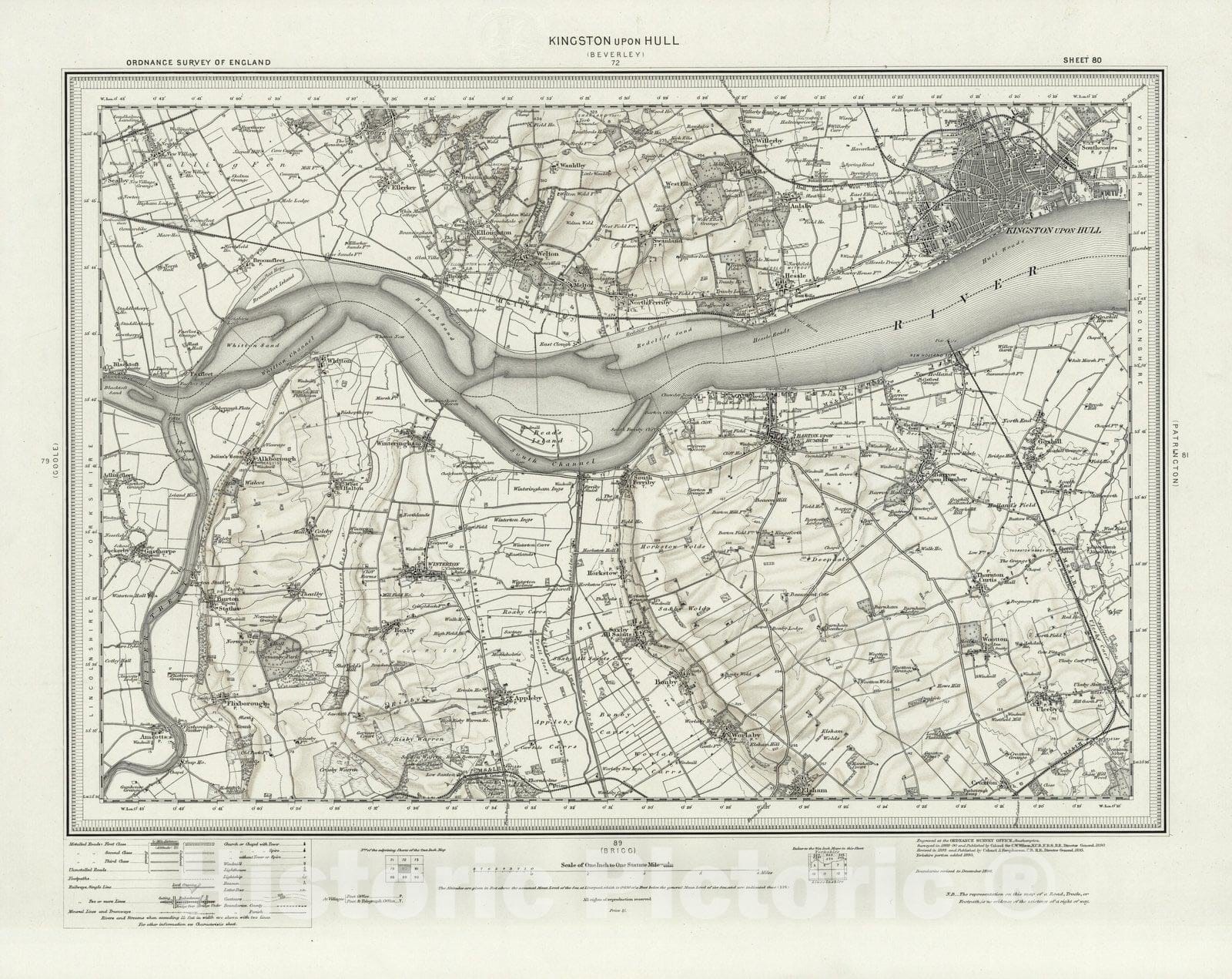Kingston upon Hull - Survey Map, 1895 - Ordnance Survey Historical Map Print