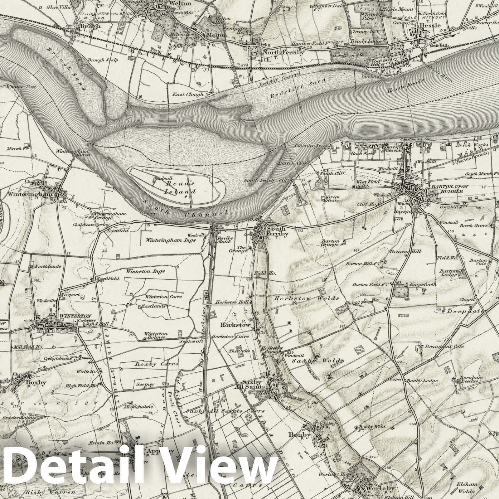 Kingston upon Hull - Survey Map, 1895 - Ordnance Survey Historical Map Print