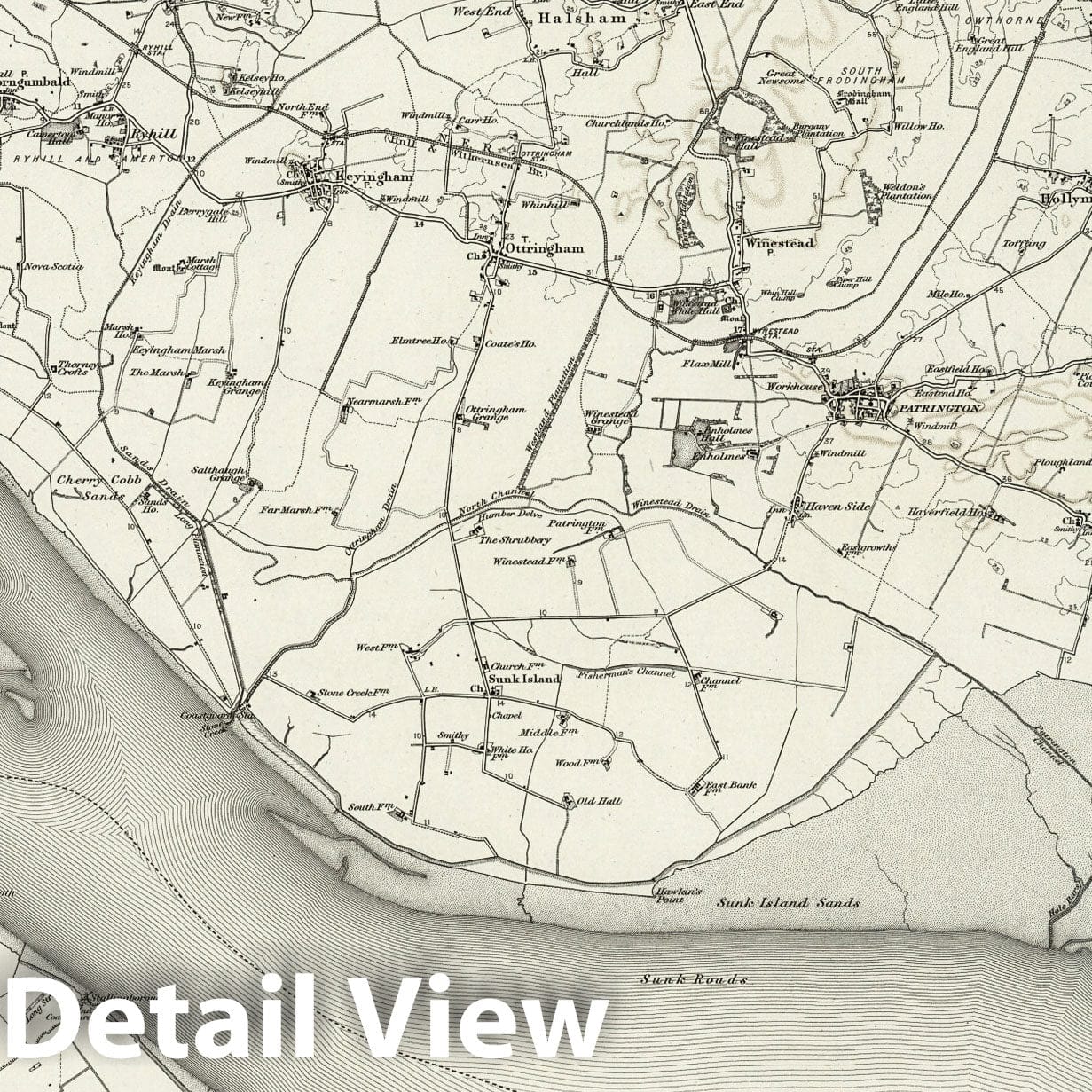 Patrington - Survey Map, 1895 - Ordnance Survey Historical Reproduction