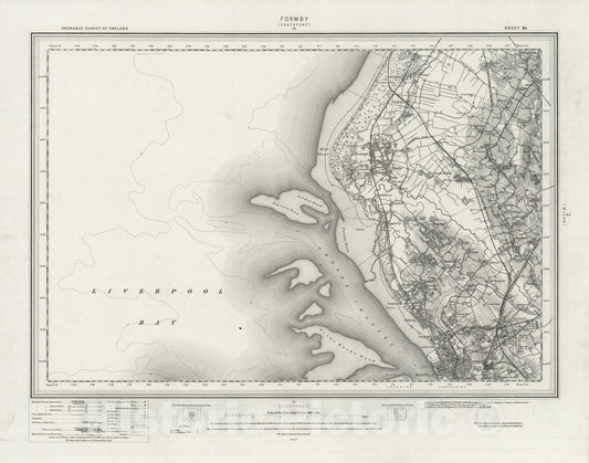 Historic Wall Map : 83 Formby (Hills) 1896 - Vintage Wall Art