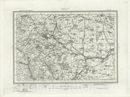 Historic Map : 87 Barnsley 1896 - Vintage Wall Art
