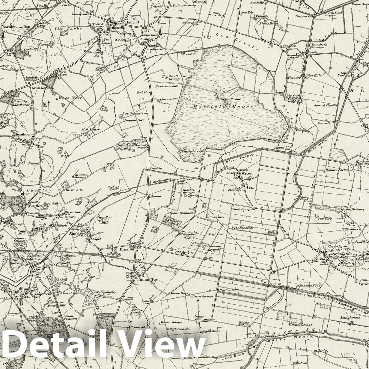 Doncaster - Survey Map, 1895 - Ordnance Survey England