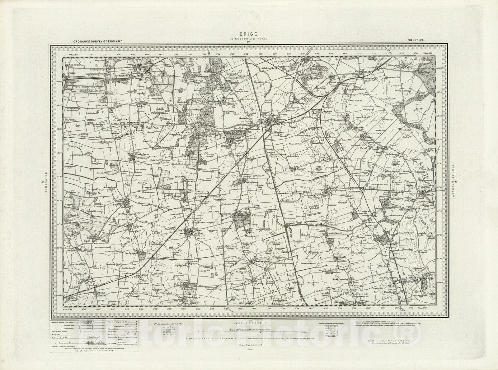 Historic Map : 89 Brigg 1898 - Vintage Wall Art