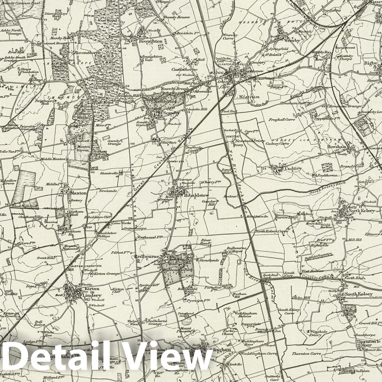Brigg, England - Survey Map, 1898 - Ordnance Survey Historical Reproduction