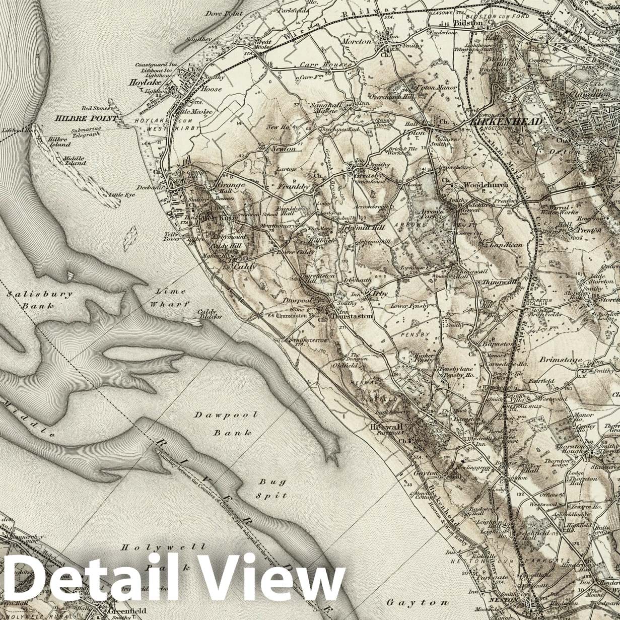 Liverpool - Survey Map, 1896 - Ordnance Survey Historical Print