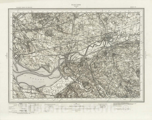 Historic Map : 97 Runcorn (Hills) 1896 - Vintage Wall Art