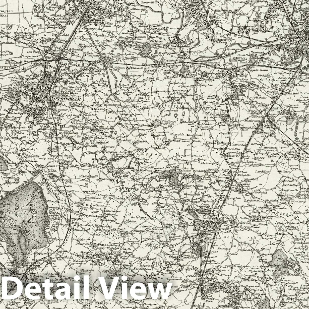Stockport - Survey Map, 1896 - Ordnance Survey Historical Map Print