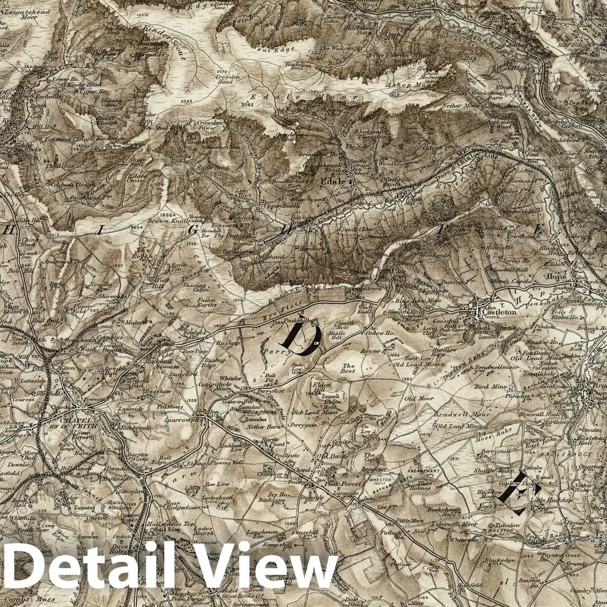 Chapel en le Frith - Survey Map, 1896 - Ordnance Survey England