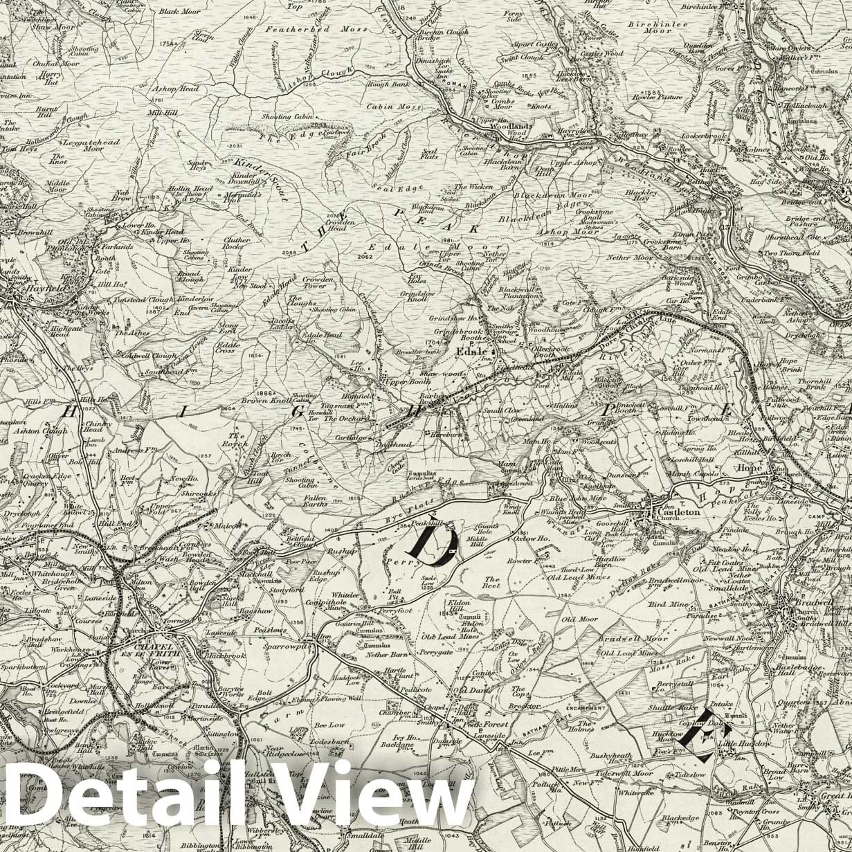Chapel-en-le-Frith, England - Survey Map, 1896 - Ordnance Survey Print