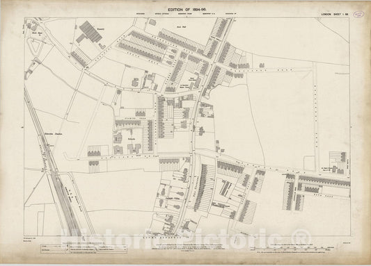 Historic Map : London (England), City Atlas Map, London Sheet I.68 1895 - Vintage Wall Art