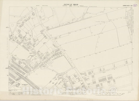 Historic Map : London (England), City Atlas Map, London Sheet II.30 1895 - Vintage Wall Art