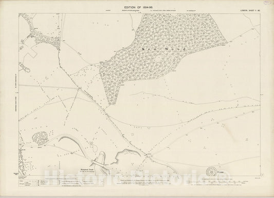 Historic Wall Map : London (England), City Atlas Map, London Sheet II.80 1896 - Vintage Wall Art