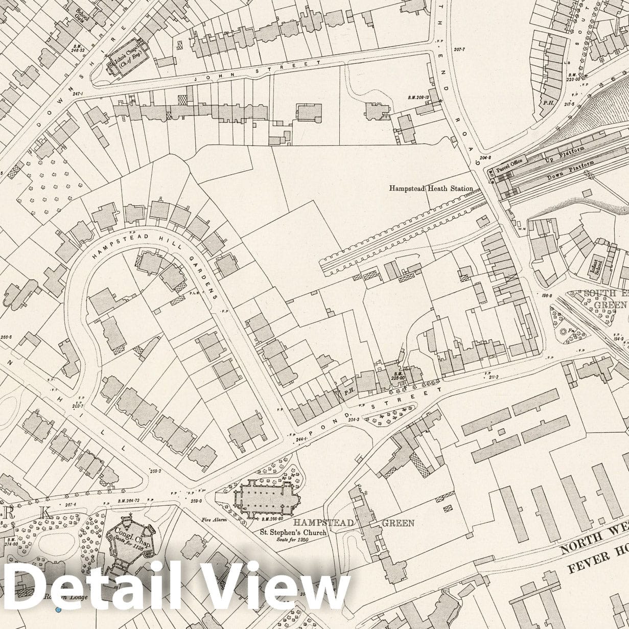 London - Survey Map, 1895 - Ordnance Survey Historical Map Print