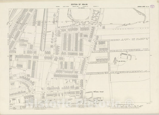Historic Map : London (England), City Atlas Map, London Sheet III.4 1895 - Vintage Wall Art