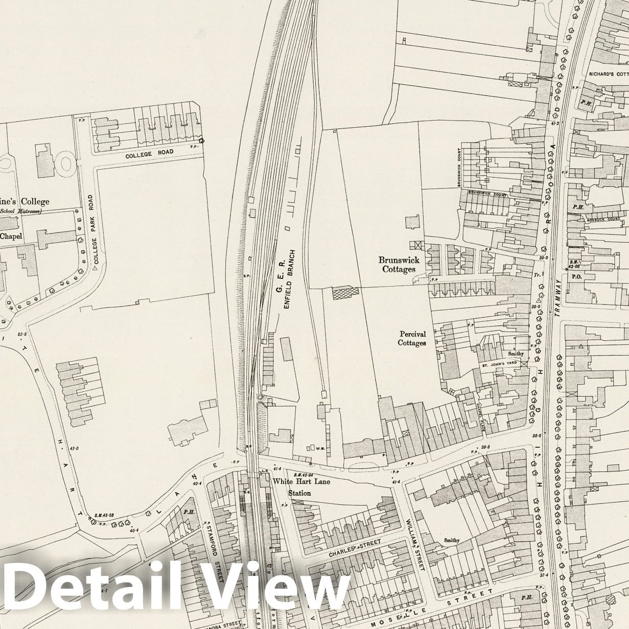 London, Sheet III.7 - Survey Map, 1895 - Ordnance Survey Print
