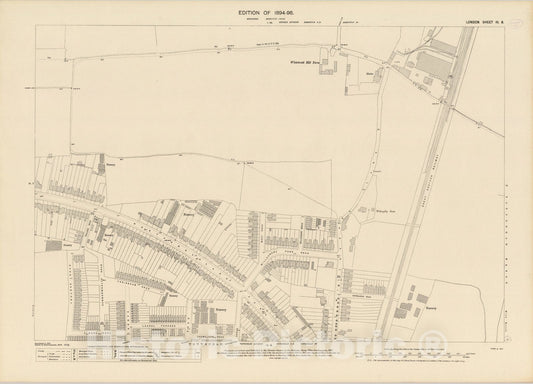 Historic Wall Map : London (England), City Atlas Map, London Sheet III.8 1895 - Vintage Wall Art