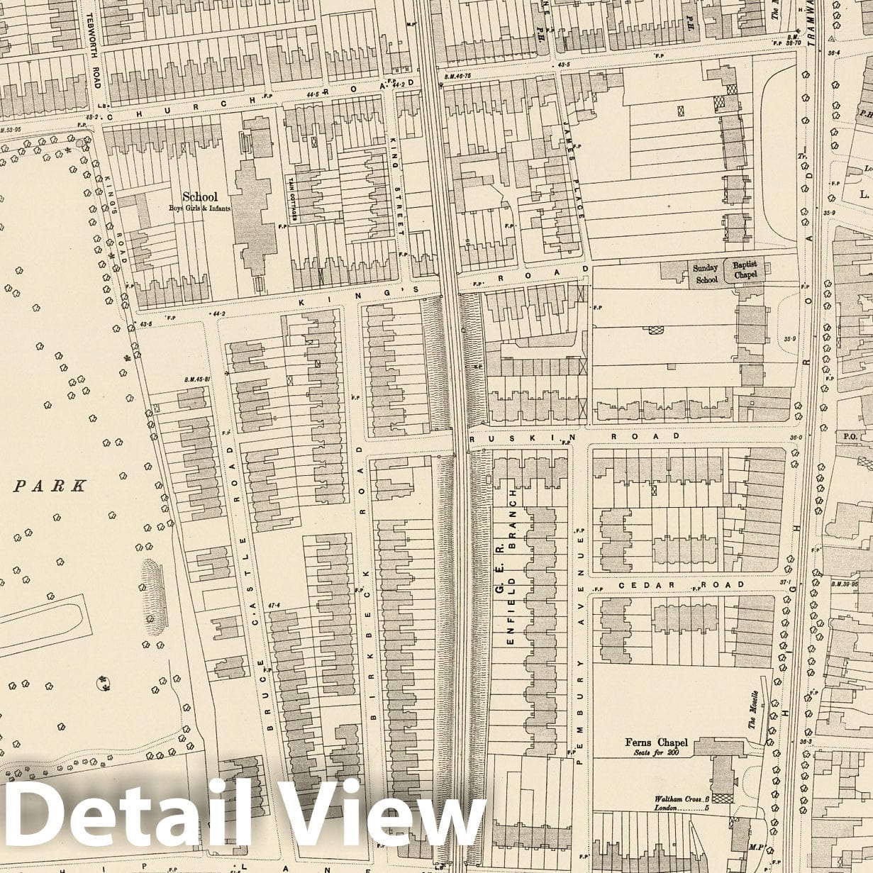 London, Sheet III.17 - Survey Map, 1895 - Ordnance Survey Historical Print