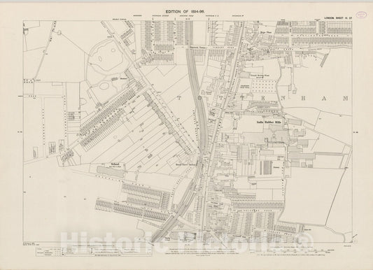 Historic Map : London (England), City Atlas Map, London Sheet III.27 1895 - Vintage Wall Art