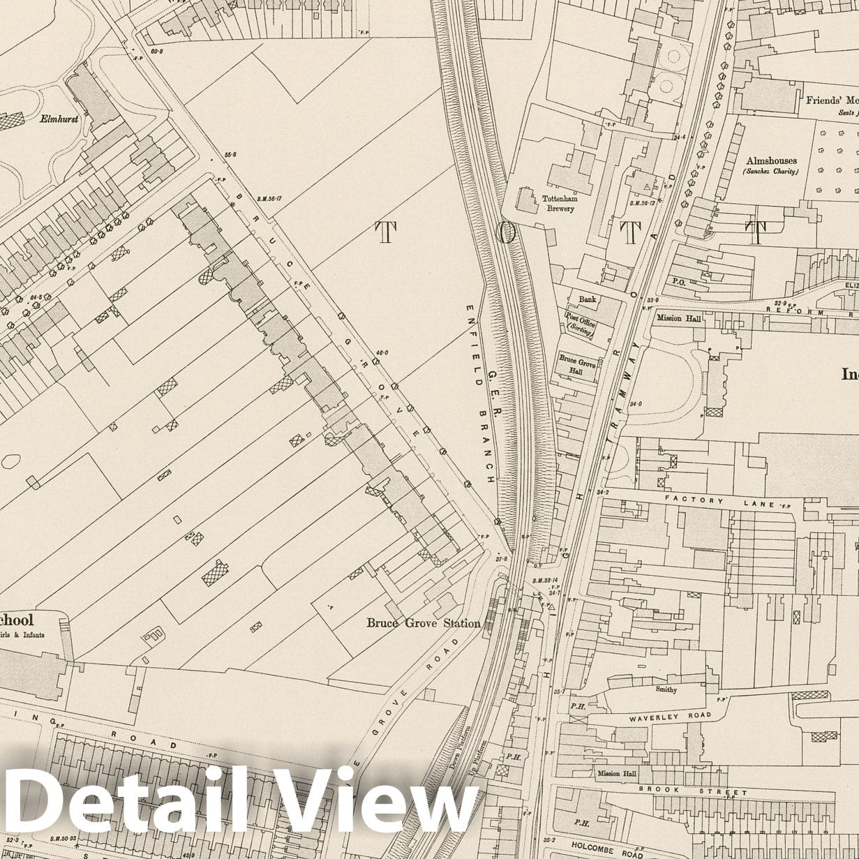 London, Sheet III.27 - Survey Map, 1895 - Ordnance Survey Print