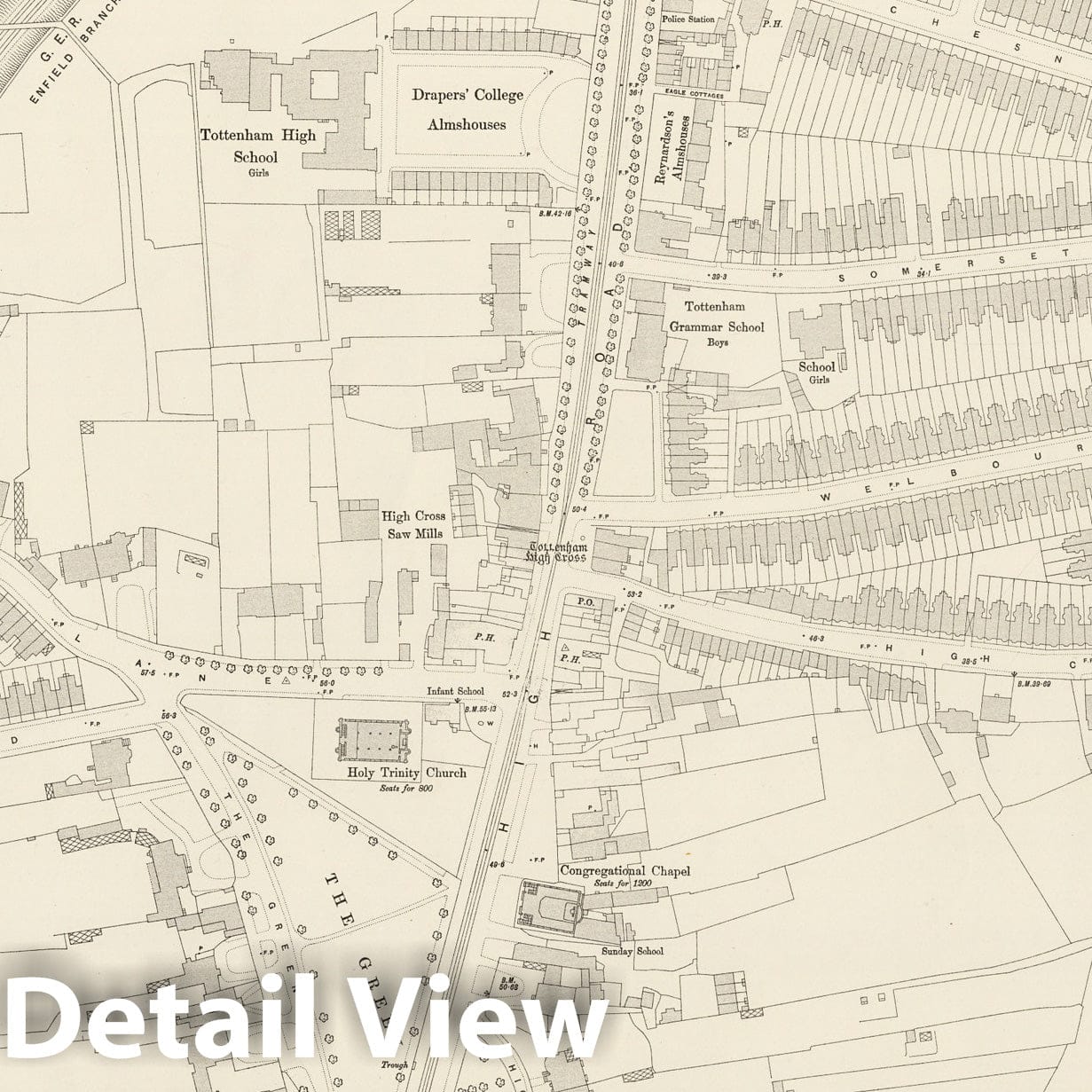 London Sheet III.37 - Survey Map, 1895 - Ordnance Survey Map Print