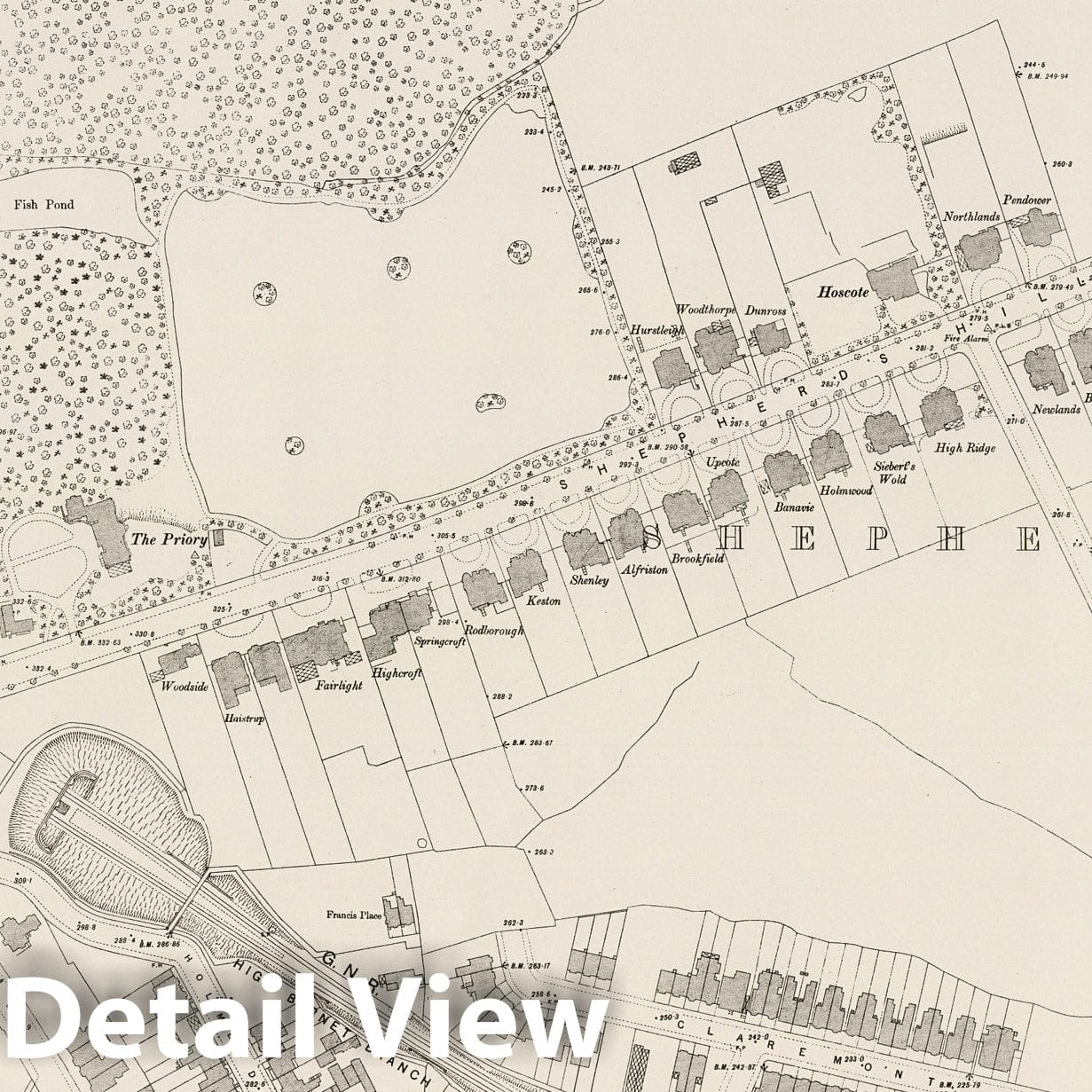 London Sheet III.52 - Survey Map, 1895 - Ordnance Survey Historical Map Print