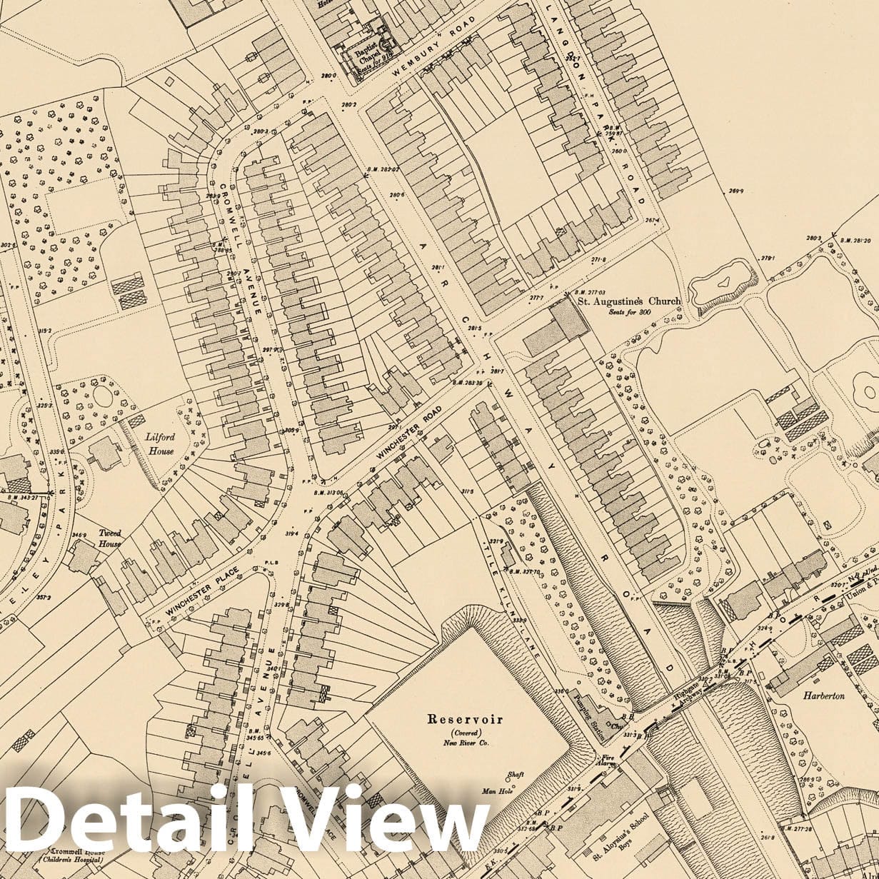 London, Sheet III.62 - Survey Map, 1895 - Ordnance Survey Historical Print