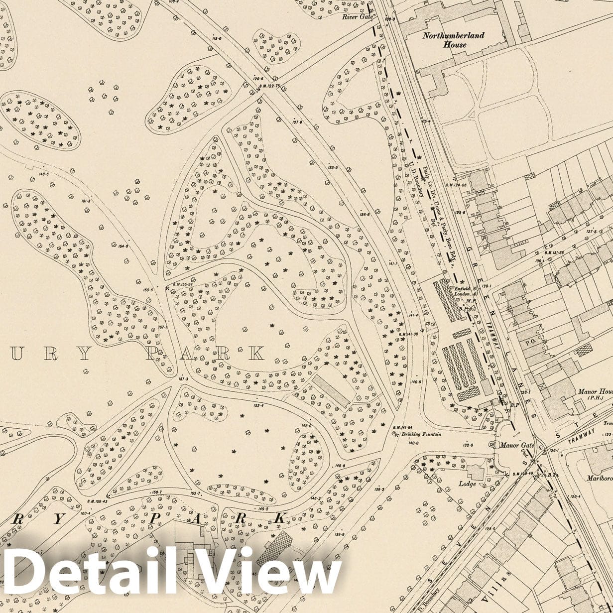 London, Sheet III.65 - Survey Map, 1895 - Ordnance Survey Historical Print