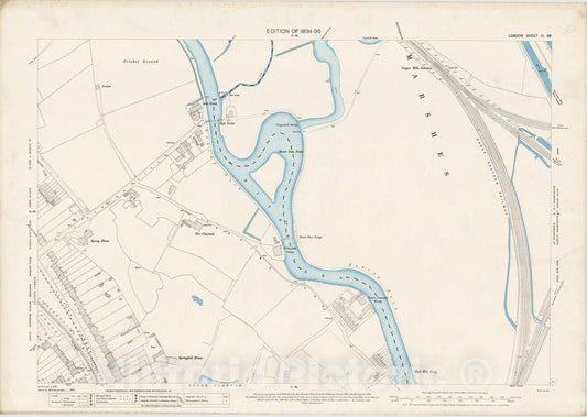 Historic Map : London (England), City Atlas Map, London Sheet III.68 1895 - Vintage Wall Art