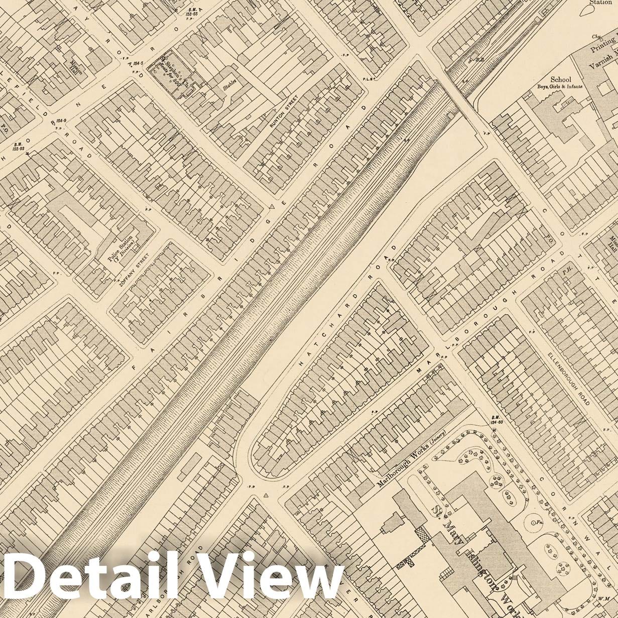 London, Sheet III.73 - Survey Map, 1895 - Ordnance Survey Historical Map Print