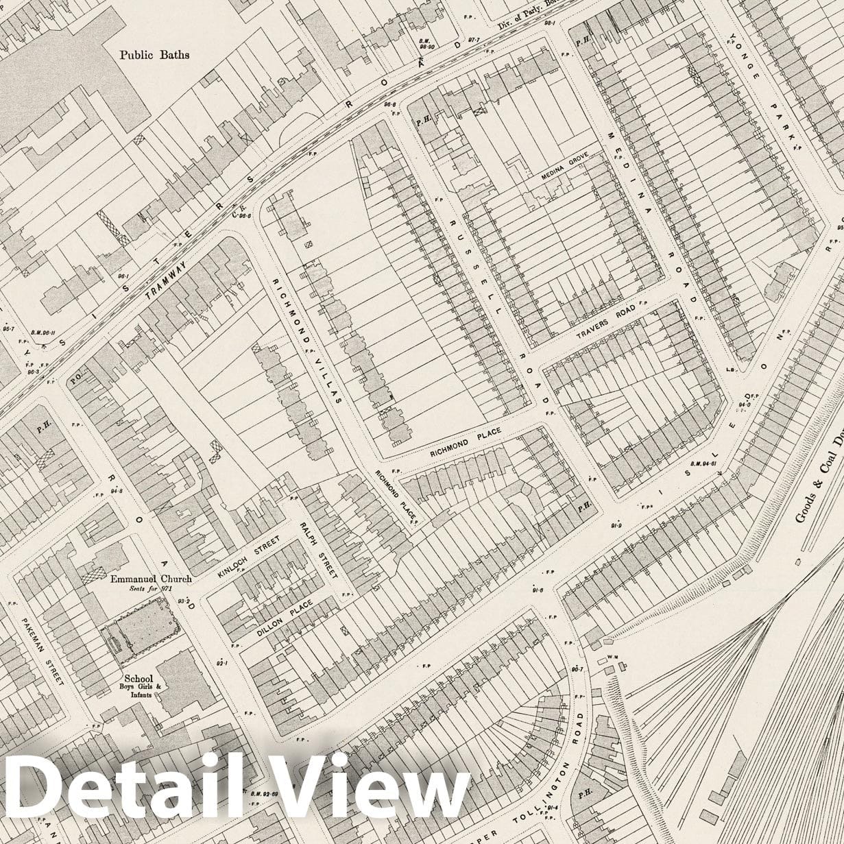 London, Sheet III.84 - Survey Map, 1895 - Ordnance Survey Historical Print
