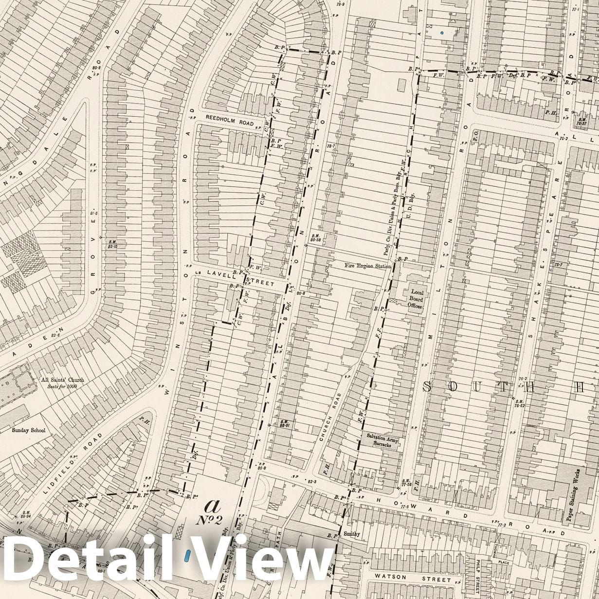 London, Sheet III.96 - Survey Map, 1895 - Ordnance Survey Historical Print