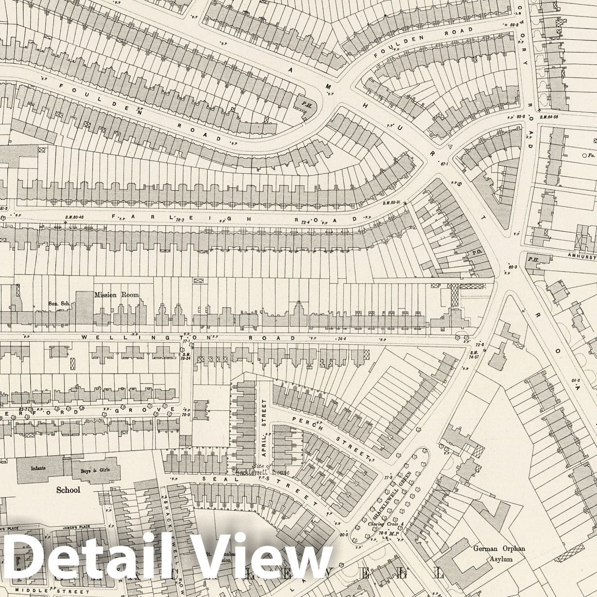 London, Sheet III.97 - Survey Map, 1895 - Ordnance Survey Print