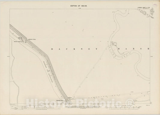 Historic Map : London (England), City Atlas Map, London Sheet III.100 1895 - Vintage Wall Art