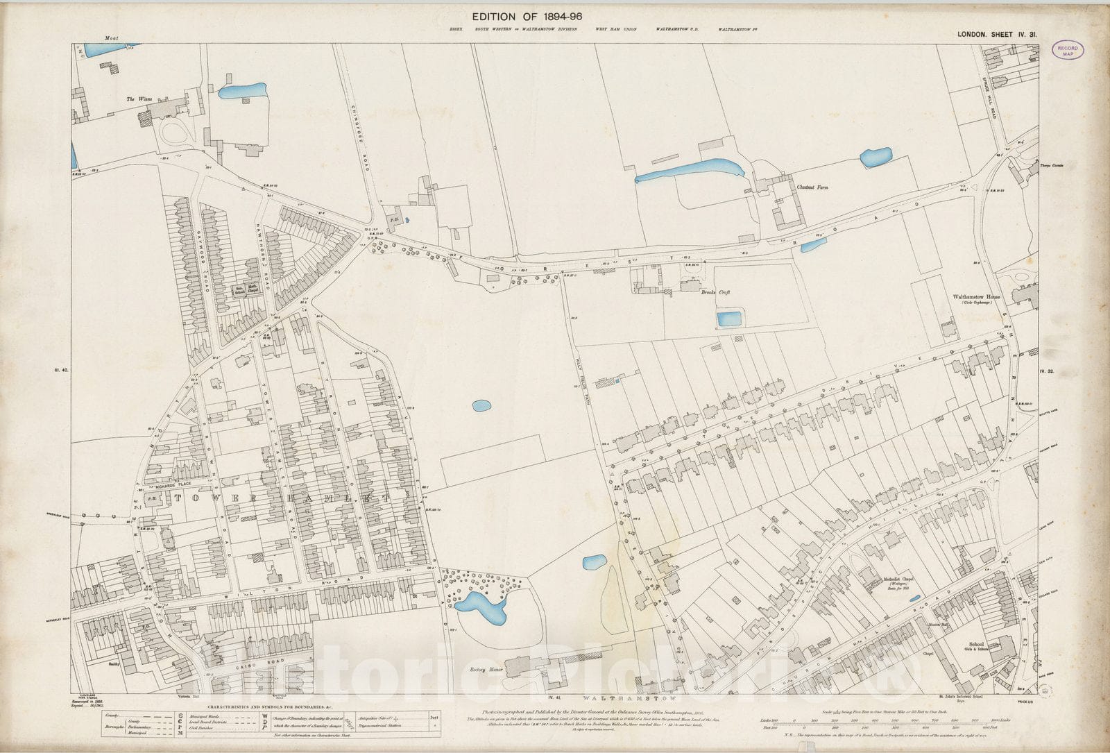 Historic Map : London (England), City Atlas Map, London Sheet IV.31 1895 - Vintage Wall Art