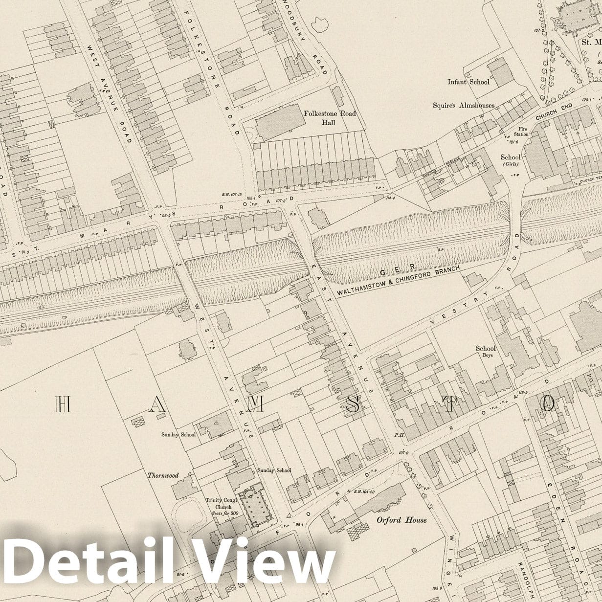 London, Sheet IV.41 - Survey Map, 1895 - Ordnance Survey Print