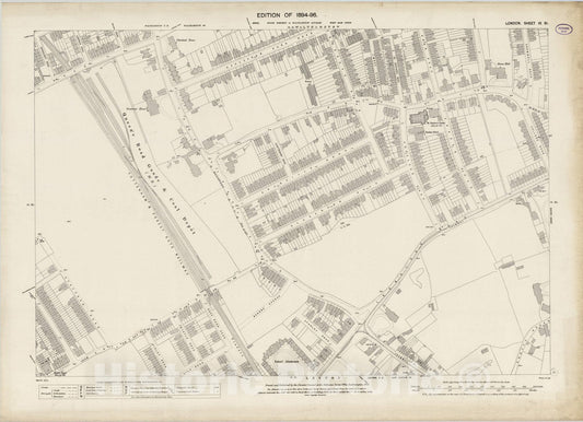 Historic Map : London (England), City Atlas Map, London Sheet IV.51 1896 - Vintage Wall Art