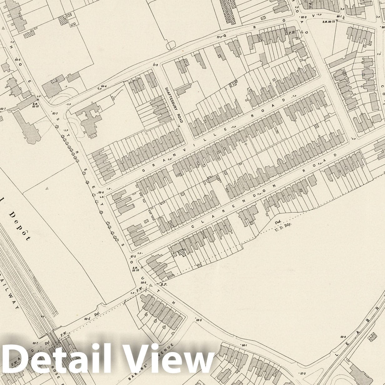 London, Sheet IV.51 - Survey Map, 1896 - Ordnance Survey Print