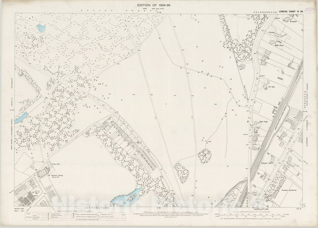 Historic Map : London (England), City Atlas Map, London Sheet IV.53 1895 - Vintage Wall Art