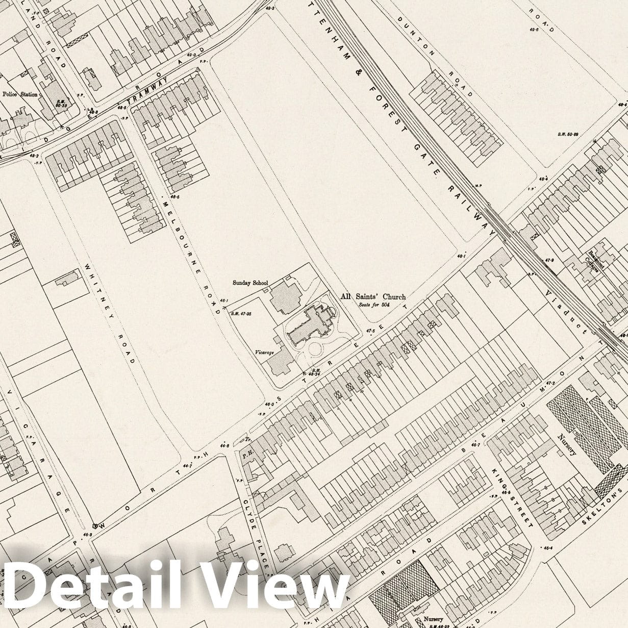 Historic Wall Map : London (England), City Atlas Map, London Sheet IV.61 1895 - Vintage Wall Art