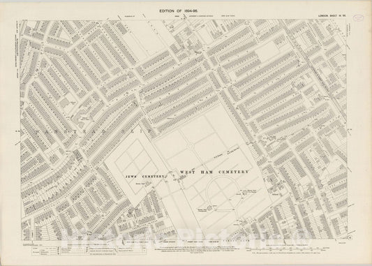 Historic Map : London (England), City Atlas Map, London Sheet IV.93 1895 - Vintage Wall Art