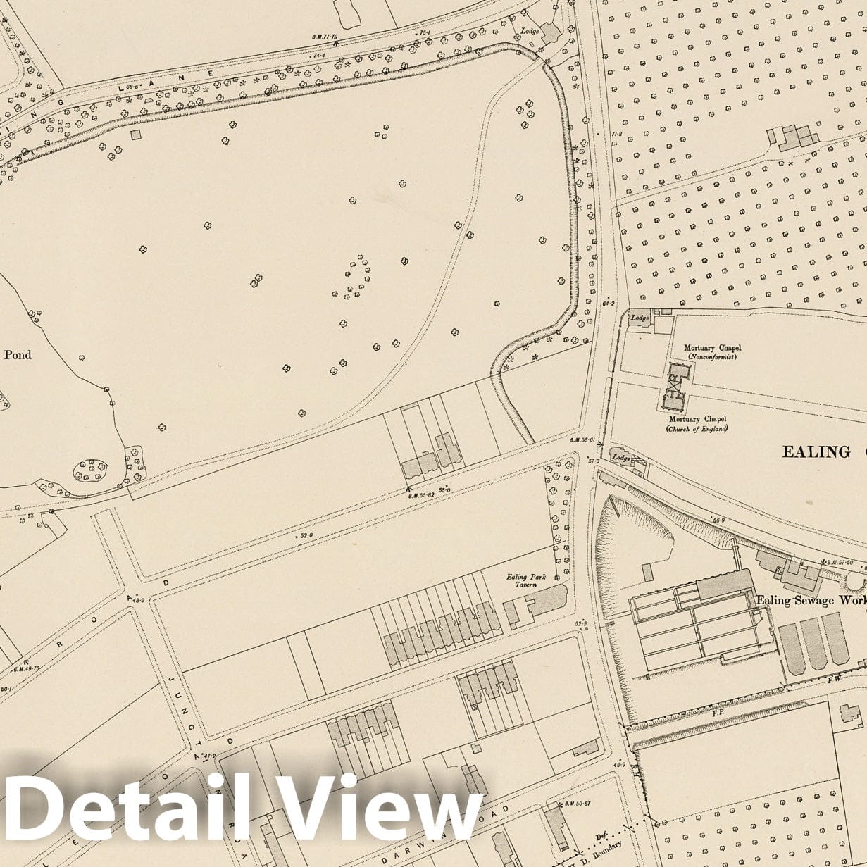 London, Sheet V.100 - 1893 Ordnance Survey Map Print