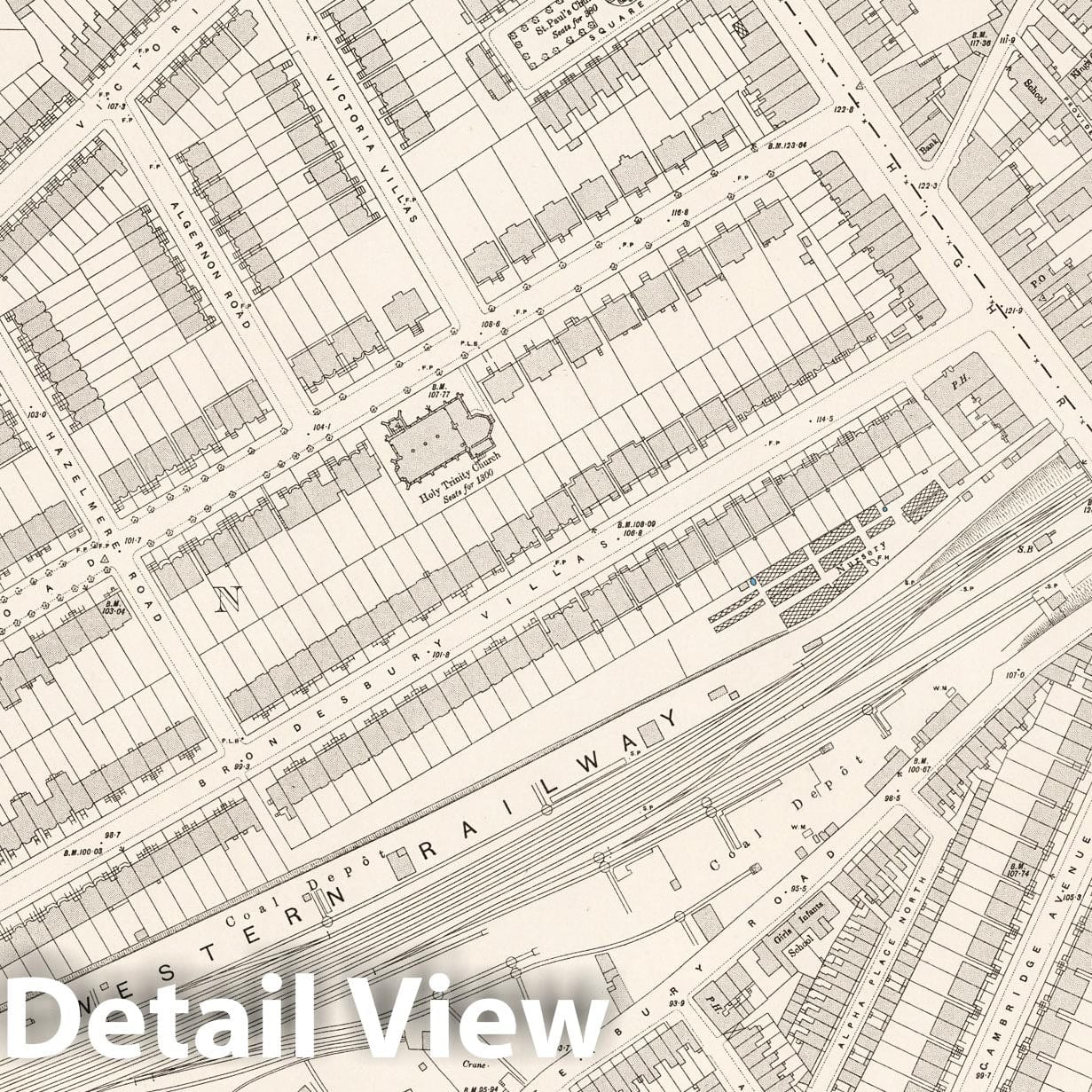 London, Sheet VI.28 - Survey Map, 1894 - Ordnance Survey Historical Print