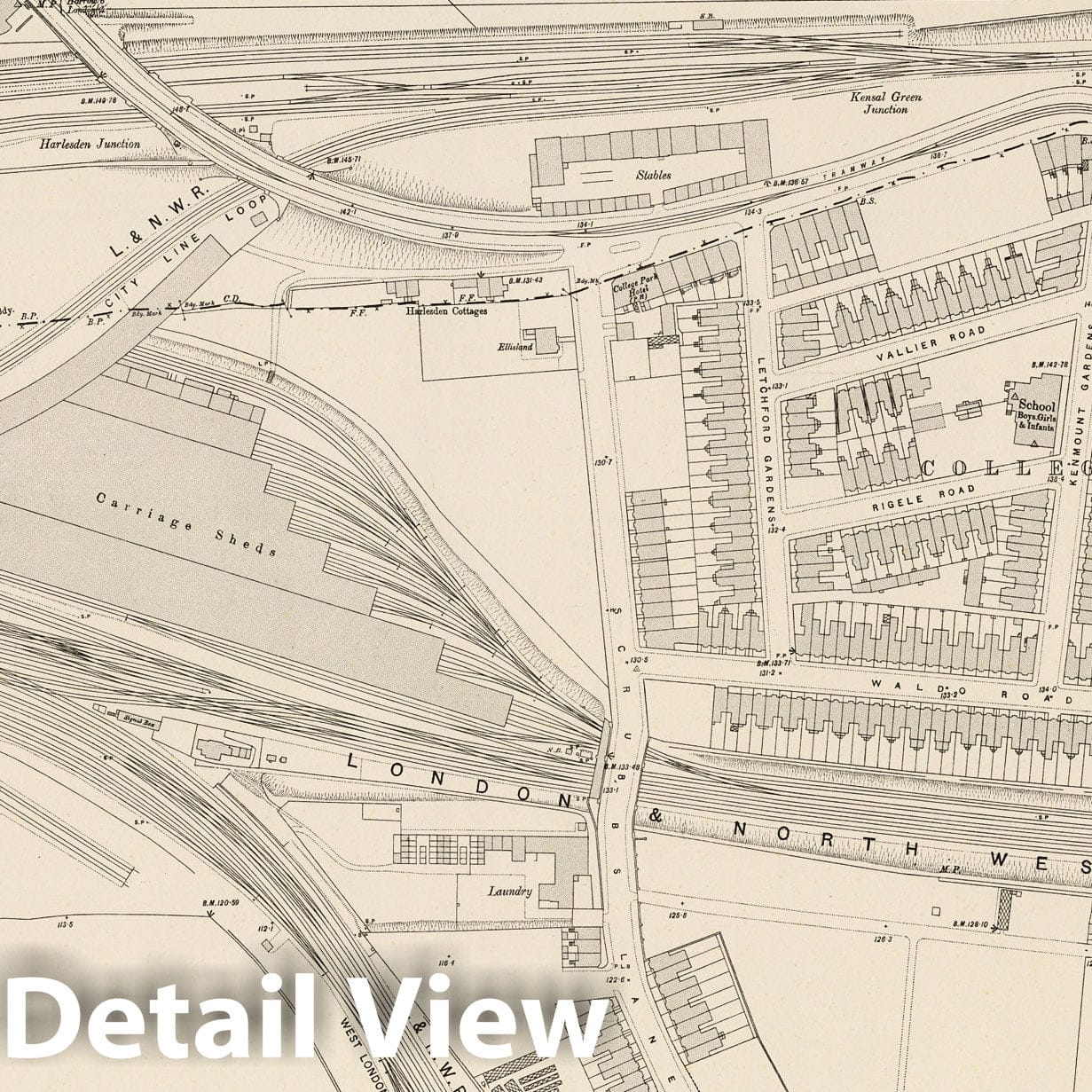 London Sheet VI.35 - Survey Map, 1894 - Ordnance Survey Historical Print