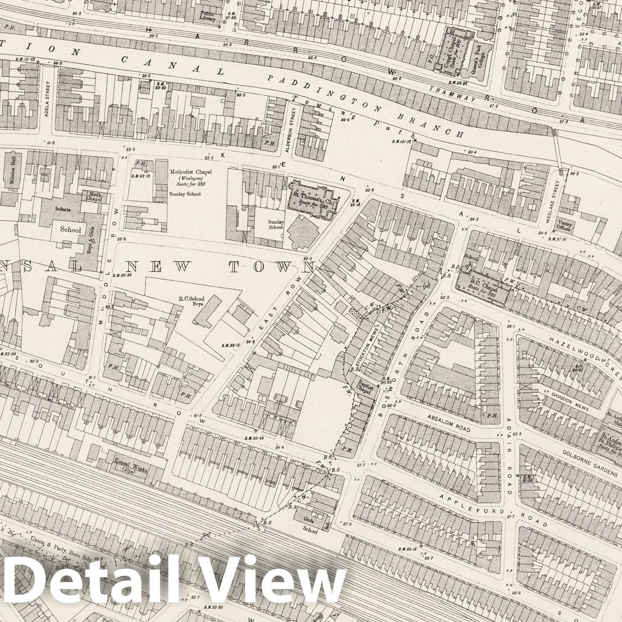 London, Sheet VI.47 - Survey Map, 1895 - Ordnance Survey Historical Print