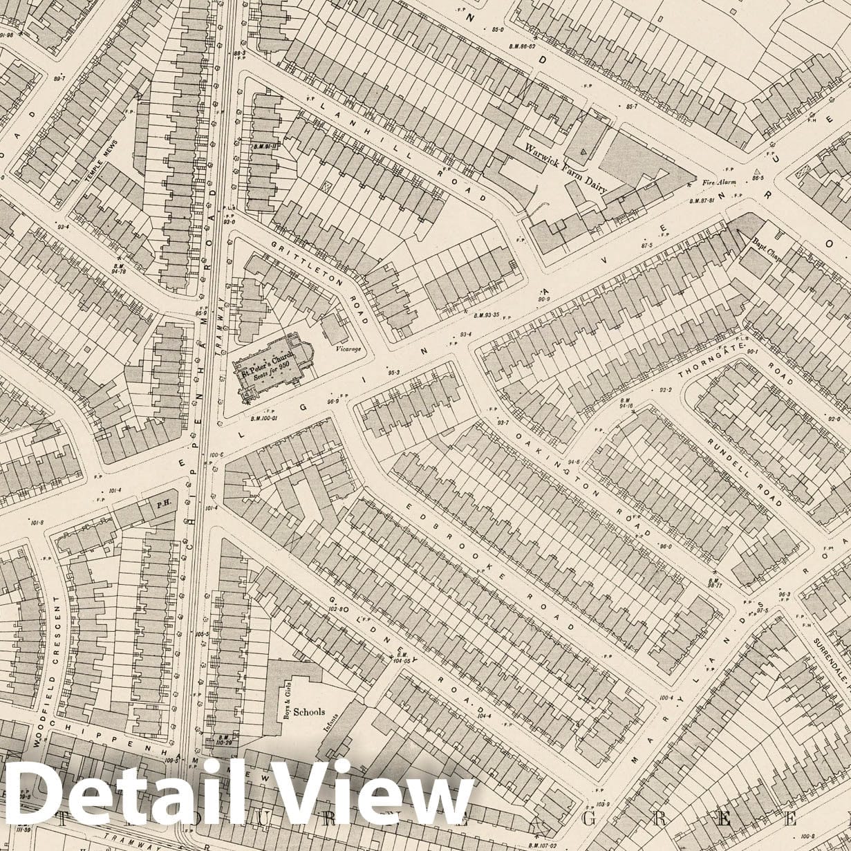 London, Sheet VI.48 - Survey Map, 1894 - Ordnance Survey Historical Print