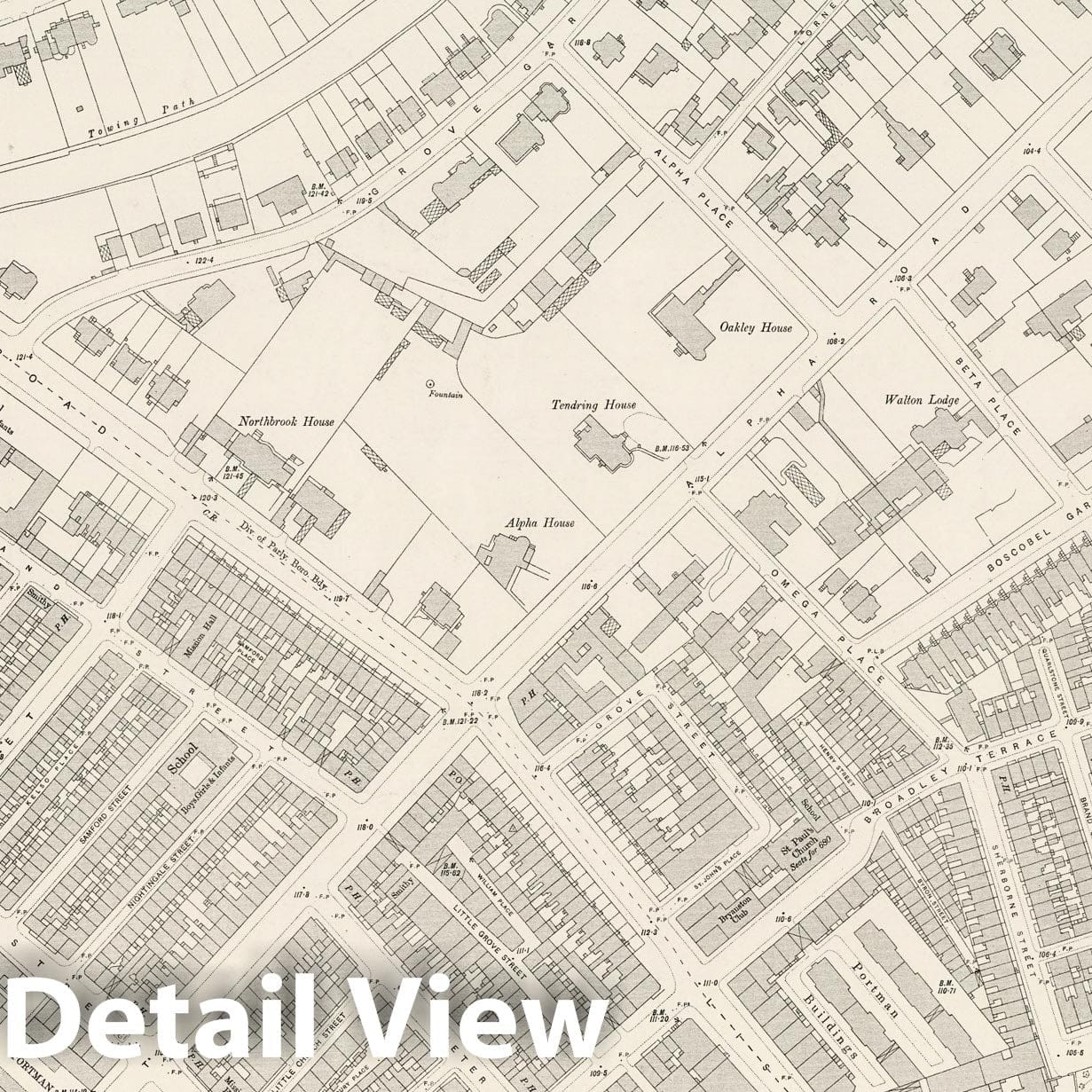 London, Sheet VI.50 - Survey Map, 1895 - Ordnance Survey Historical Print